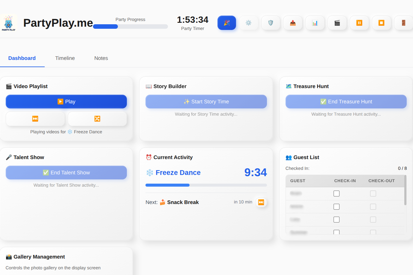 Mobile Control Center Interface