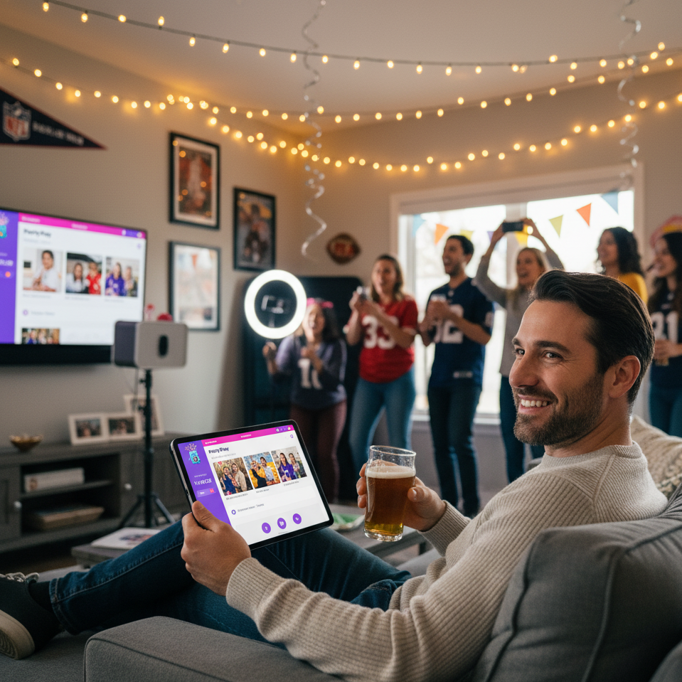 Parent relaxing and enjoying the party stress-free